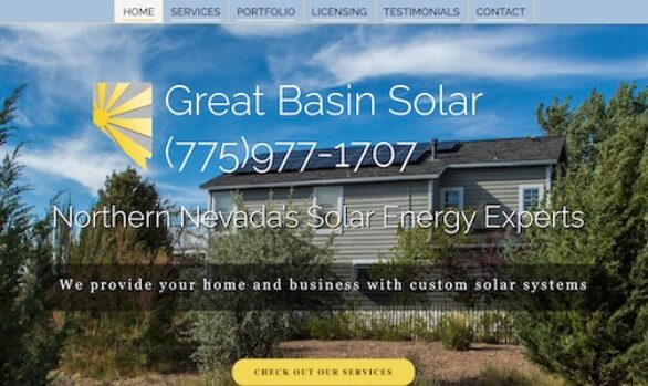 Great Basin Solar Website Landing